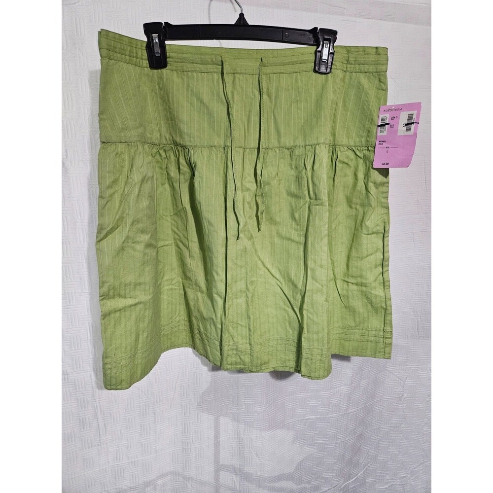 Frenchi Womens Bright Green Skirt - Beachy Draw String Sz L